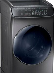 Samsung - 7.5 Cu. Ft. Smart Electric Dryer with Steam and FlexDry - Black Stainless Steel