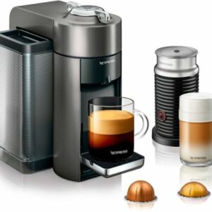 De'Longhi - Nespresso Vertuo Coffee and Espresso Maker by De'Longhi, Graphite Metal with Aeroccino Milk Frother - Graphite Metal