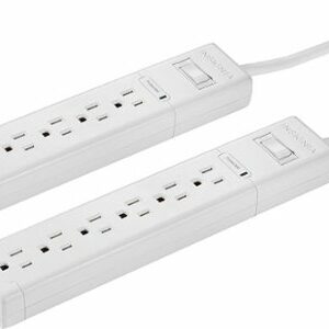 Insignia™ - 6 Outlet 900 Joules Surge Protector (2 Pack) - White