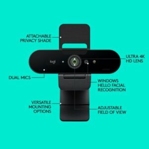 Logitech - 4K Pro 4096 x 2160 Webcam with Noise-Canceling Mic - Black