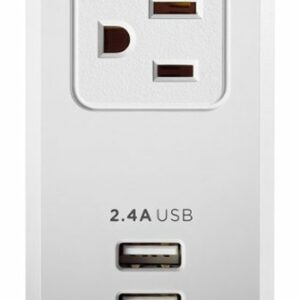 Insignia™ - 7 Outlet/2 USB 1200 Joules Surge Protector - White