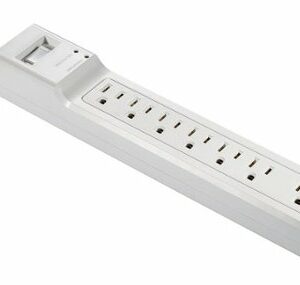 Insignia™ - 7 Outlet/2 USB 1200 Joules Surge Protector - White