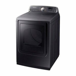 Samsung - 7.4 Cu. Ft. Electric Dryer with Steam and Sensor Dry - Black Stainless Steel