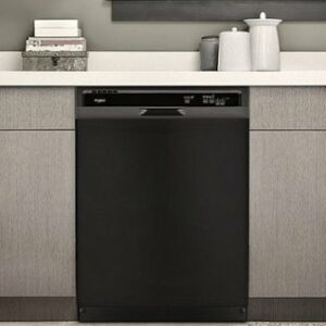 Whirlpool - 24" Front Control Built-In Dishwasher with 1-Hour Wash Cycle, 55dBA - Black