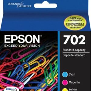 Epson - 702 3-Pack Standard Capacity Ink Cartridges - Cyan/Magenta/Yellow