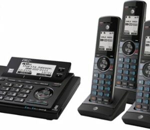 AT&T - CLP99587 Connect to Cell DECT 6.0 Expandable Cordless Phone System with Digital Answering System and Smart Call Blocker - Metallic Blue