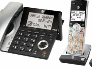 AT&T - 2 Handset Corded/Cordless Answering System with Smart Call Blocker - Silver/Black