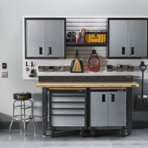 Gladiator - 6' Adjustable Height Hardwood Workbench - Hammered Granite