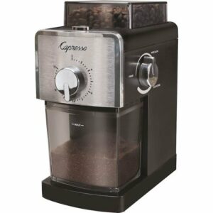 Capresso - 8-oz. Coffee Burr Grinder - Black/Silver