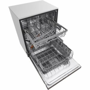 LG - 24" Front-Control Built-In Dishwasher with Stainless Steel Tub, QuadWash, 48 dBa - Black Stainless Steel