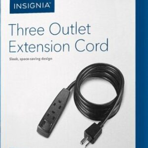 Insignia™ - 10' 3-Outlet Extension Power Cord - Black