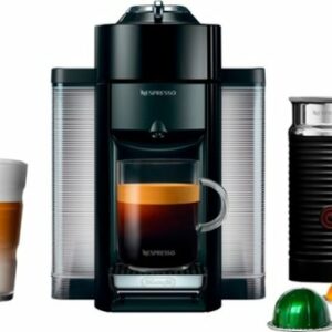 Nespresso - Vertuo Coffee and Espresso Maker by De'Longhi with Aeroccino Milk Frother - Black