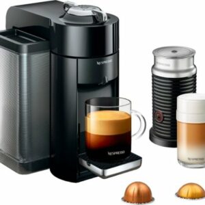 Nespresso - Vertuo Coffee and Espresso Maker by De'Longhi with Aeroccino Milk Frother - Black