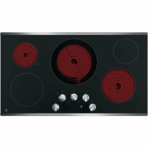 GE - 36" Built-In Electric Cooktop - Stainless Steel