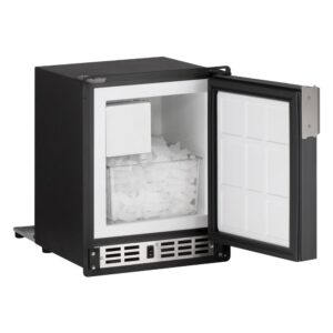 U-Line - Marine Series 15-1/8" 23-Lb. Built-In Icemaker - Black