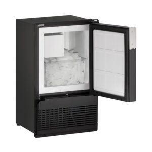 U-Line - Marine Series 14" 22.9-Lb. Built-In Icemaker - Black