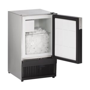 U-Line - Marine Series 14.9" 24.9-Lb. Freestanding Icemaker - Stainless Solid