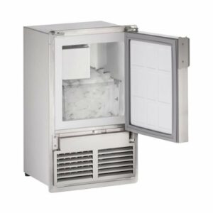 U-Line - Marine Series 15.9" 22.9-Lb. Freestanding Icemaker - Stainless Solid