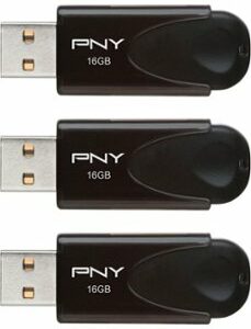 PNY - 16GB Attaché 4 Type A USB 2.0 Flash Drive 5-Pack - Black