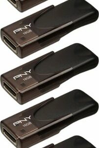 PNY - 16GB Attaché 4 Type A USB 2.0 Flash Drive 5-Pack - Black