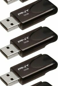 PNY - 16GB Attaché 4 Type A USB 2.0 Flash Drive 5-Pack - Black