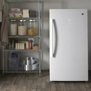 GE - 17.3 Cu. Ft. Frost-Free Upright Freezer - White