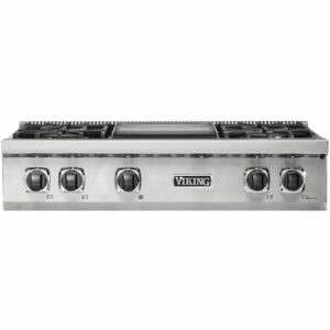 Viking - Built-in 5 Series Gas 36"W Sealed Burner Rangetop - Stainless Steel