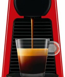 Nespresso - Essenza Mini  Espresso Machine by De'Longhi with Aeroccino Milk Frother - Ruby Red