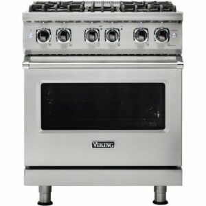 Viking - 5-Series 4.7 Cu. Ft. Self-Cleaning Freestanding Dual Fuel Convection Range - Stainless Steel