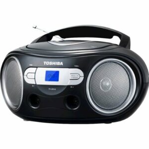 Toshiba - 2.4W Portable CD Boombox - Black