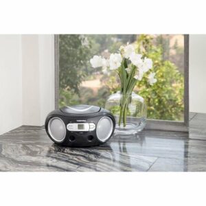 Toshiba - 2.4W Portable CD Boombox - Black