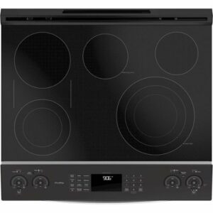 GE - 6.6 Cu. Ft. Slide-In Double Oven Electric Convection Range - Stainless Steel