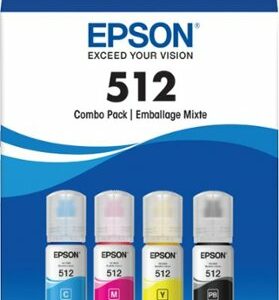 Epson - EcoTank 512 4-Pack Ink Bottles - Cyan/Magenta/Yellow/Photo Black