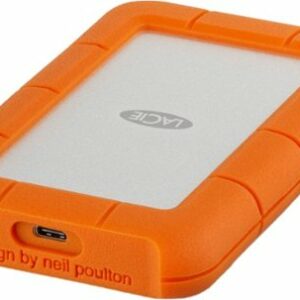 LaCie - Rugged 2TB External USB-C, USB 3.1 Gen 1 Portable Hard Drive - Orange/Silver