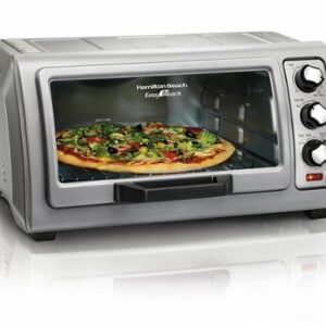 Hamilton Beach - Easy Reach Toaster Oven with Roll-Top Door - Silver