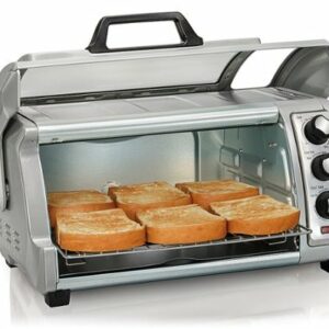 Hamilton Beach - Easy Reach Toaster Oven with Roll-Top Door - Silver