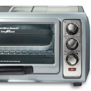 Hamilton Beach - Easy Reach Toaster Oven with Roll-Top Door - Silver