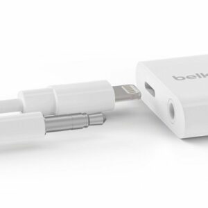 Belkin - Lightning to 3.5mm Audio Cable + Audio Charger Splitter - White