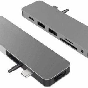 Hyper - 7-Port Universal USB-C Hub - USB-C Docking Station for Laptops - Space Gray