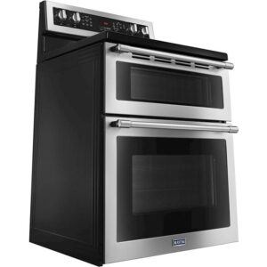 Maytag - 6.7 Cu. Ft. Self-Cleaning Freestanding Fingerprint Resistant Double Oven Electric Convection Range - Stainless Steel