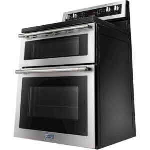 Maytag - 6.7 Cu. Ft. Self-Cleaning Freestanding Fingerprint Resistant Double Oven Electric Convection Range - Stainless Steel