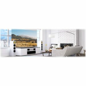 Salamander Designs - Miami A/V Cabinet for Sony VZ1000ES Ultra-Short Throw Projector - Gloss-White/Black