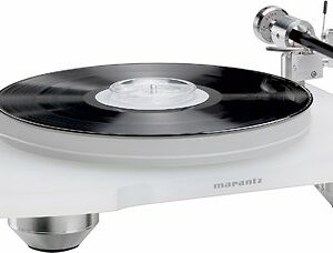 Marantz - TT-15S1 Manual Belt-Drive Turntable for Vinyl Records, Floating Motor for Low-Vibration, Cartridge Included - White