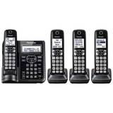 Panasonic - KX-TGF544B DECT 6.0 Expandable Cordless Phone System with Digital Answering System - Black