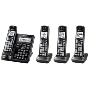 Panasonic - KX-TGF544B DECT 6.0 Expandable Cordless Phone System with Digital Answering System - Black