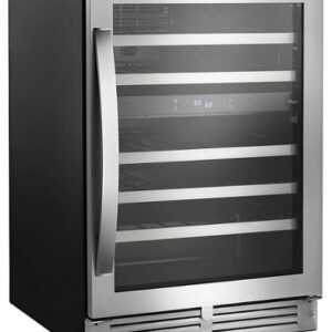 Whirlpool - 46-Bottle Wine Cooler - Stainless Steel