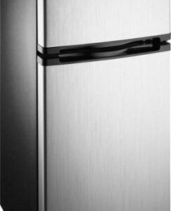 Insignia™ - 4.3 Cu. Ft. Mini Fridge with Top Freezer - Stainless Steel