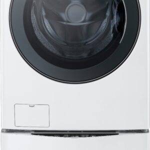 LG - 4.5 Cu. Ft. High-Efficiency Stackable Smart Front Load Washer with Steam and TurboWash 360 Technology - White