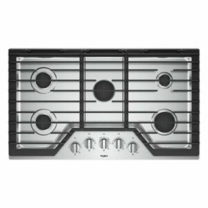 Whirlpool - 36" Gas Cooktop - Stainless Steel