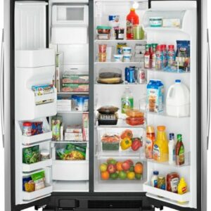 Amana - 21.4 Cu. Ft. Side-by-Side Refrigerator - Stainless Steel